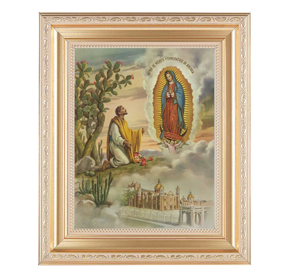 10x12" Satin Gold Frame: Our Lady of Guadalupe with Juan Diego Print 8 ...
