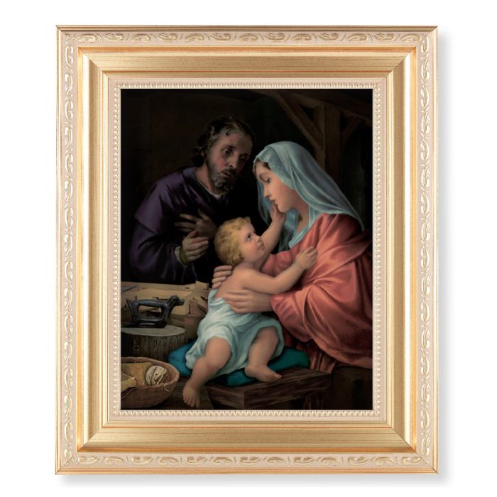 10 1/4" x 12 1/4" Satin Gold Frame with an 8" x 10" Holy Family Print ...