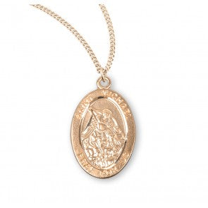 Patron Saint Michael Oval Gold Over Sterling Silver Medal – The Paschal ...