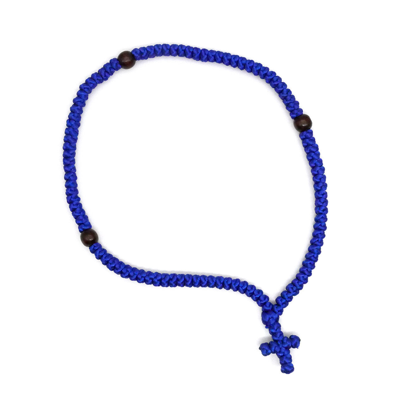 100 Knot Prayer Rope with Cross, Blue – The Paschal Lamb