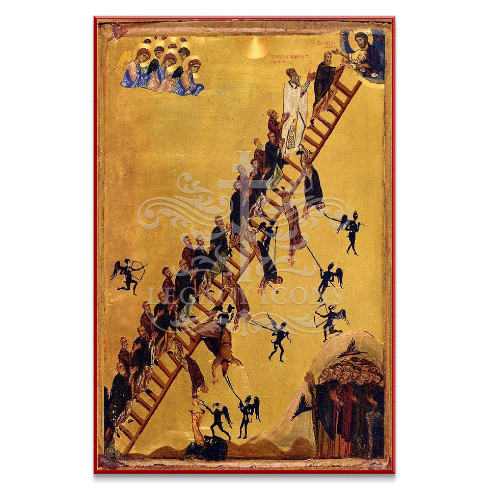 Ladder of Divine Ascent Icon, 3x4.5